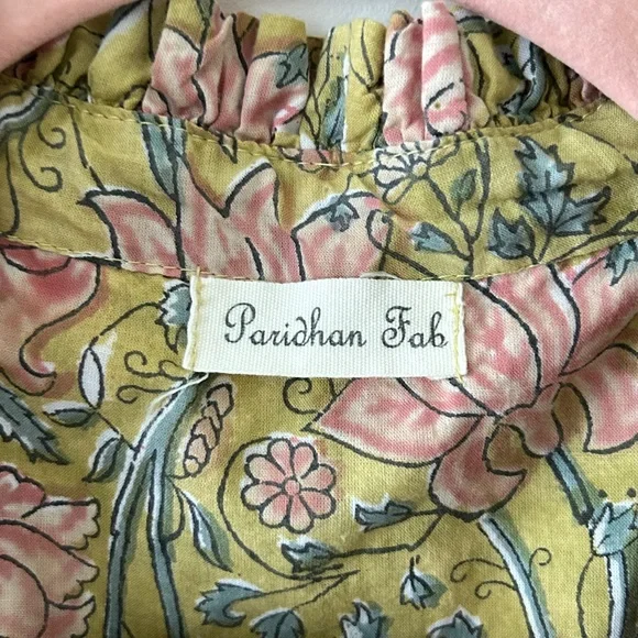 100% Cotton Green Floral Maxi Dress - Picture 16 of 16